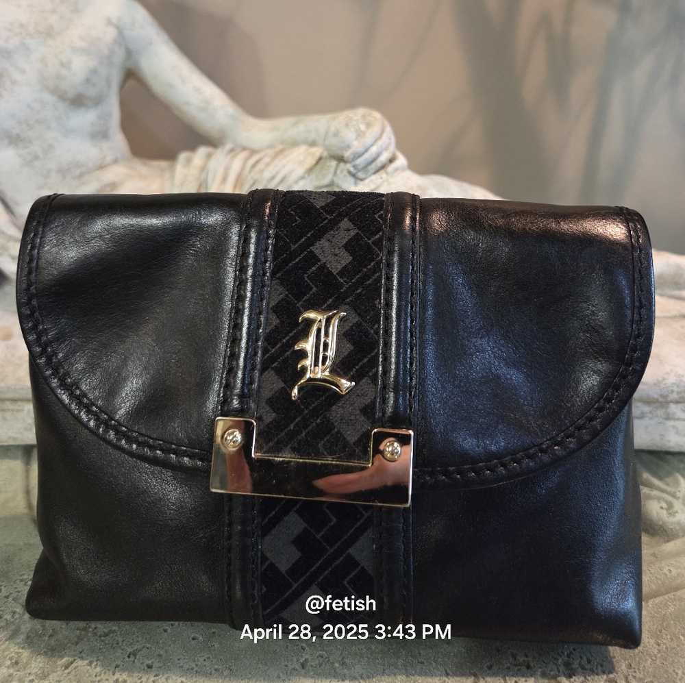 L.A.M.B. Gwen Stefani Leather Clutch Makeup Bag Designer Celebrity # 126